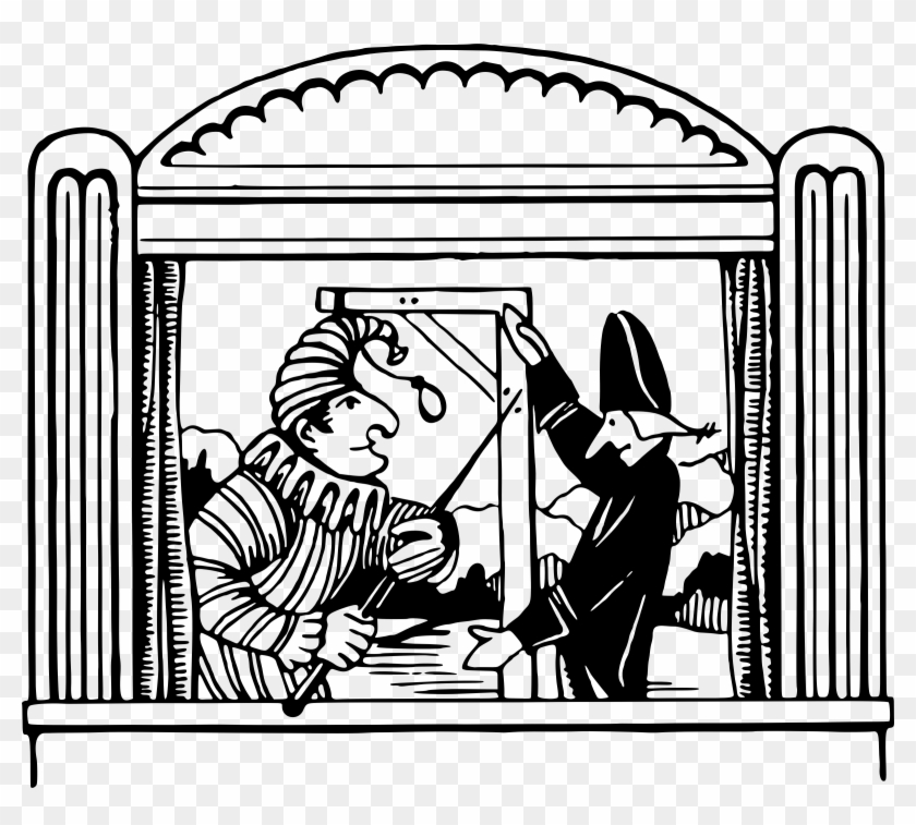 Clipart - Puppet Show Clipart Black And White #135581