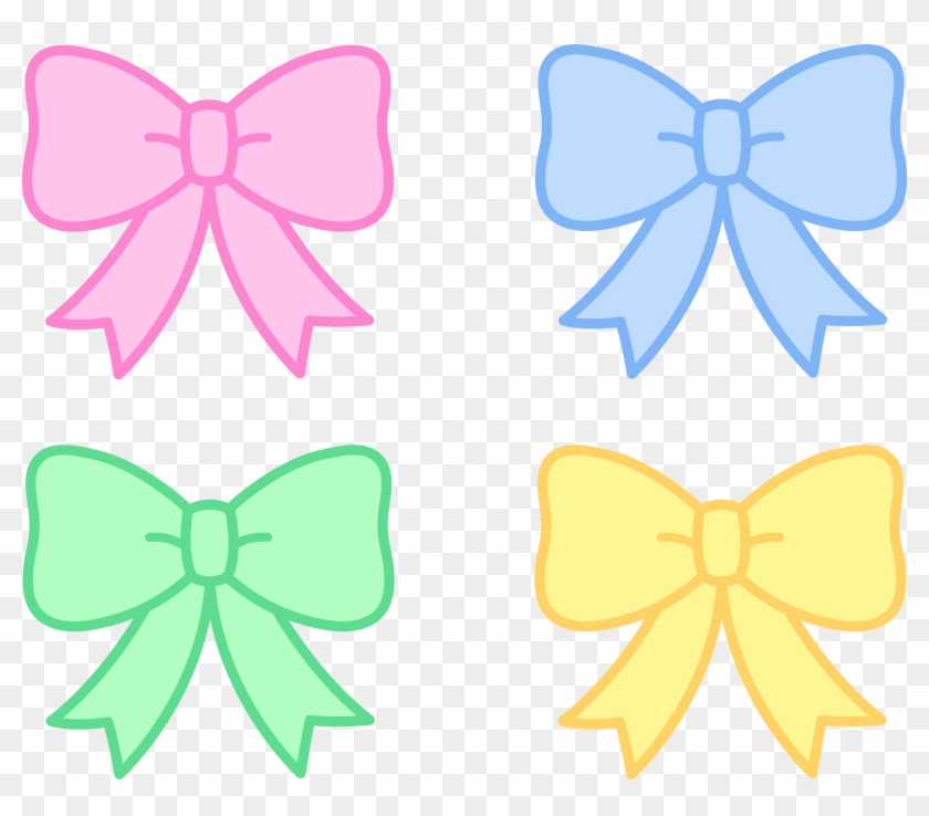 Cute Pastel Holiday Bows - Cute Ribbon Clip Art #135797