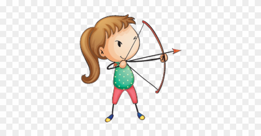 Kids Engaging In Different Sports - Cartoon Image Archery #136015