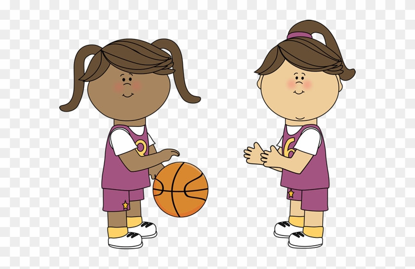 Girl Basketball Player Clipart - Girl Playing Basketball Clipart #136069