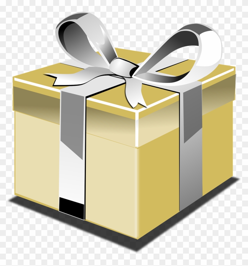 Black And Gold Gift Box Png #136206