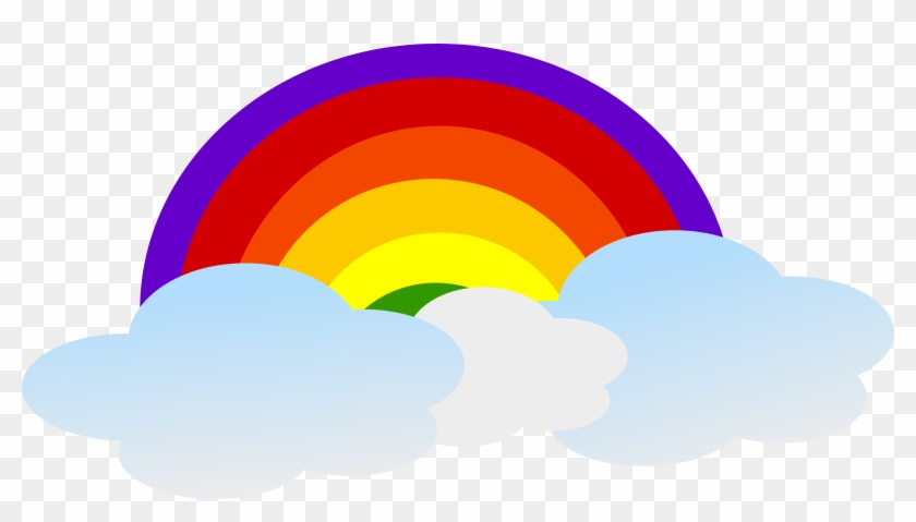 2400 X 1255 Png 104kb - Clouds With Rainbow Clipart #136289