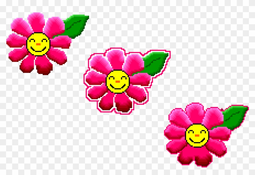 Happy Smiley Face Flowers 3 Make Pixel Art Com - Smiley #136347