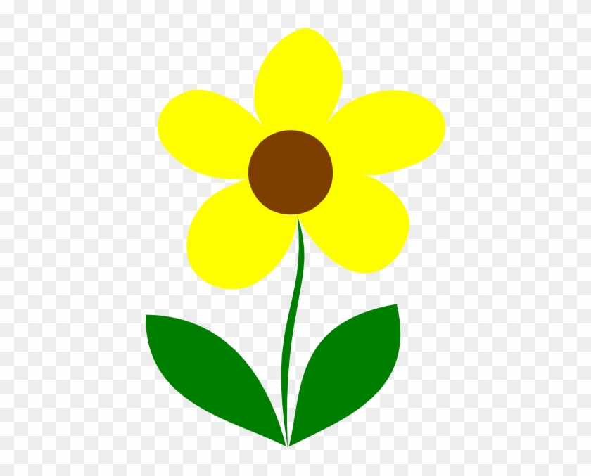 Yellow Flower Stem Clip Art At Clker Com Vector Online - Flower And Stem Clipart #137092