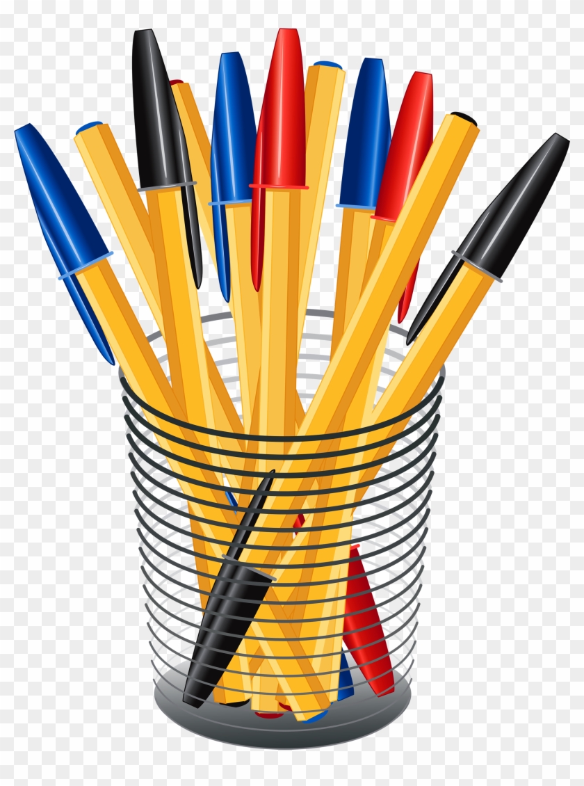 Metal Cup With Pens Png Clip Art - Pens Png #137110