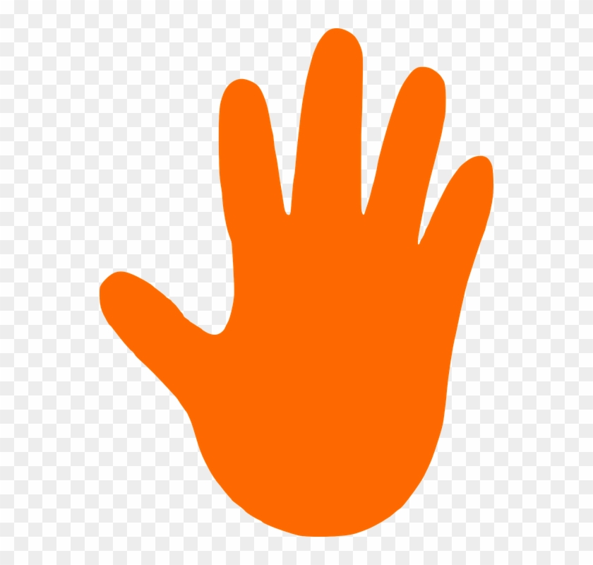 Hand Stop Support Left Hot Orange Grip Clean - Clipart Of Right Hand #138306