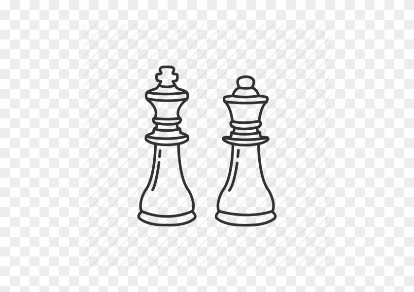 Chess Board Drawing At Getdrawings Com Free For Personal - King And Queen Chess Piece Drawing #725832