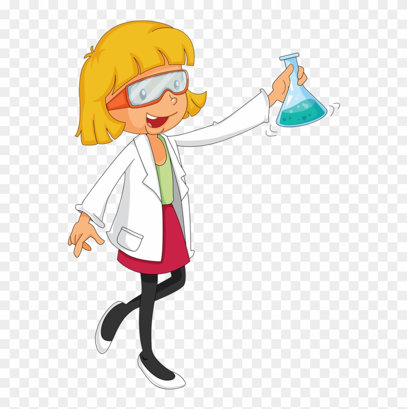 A Chemist & Mom - Cute Girl Scientist Cartoon #726040