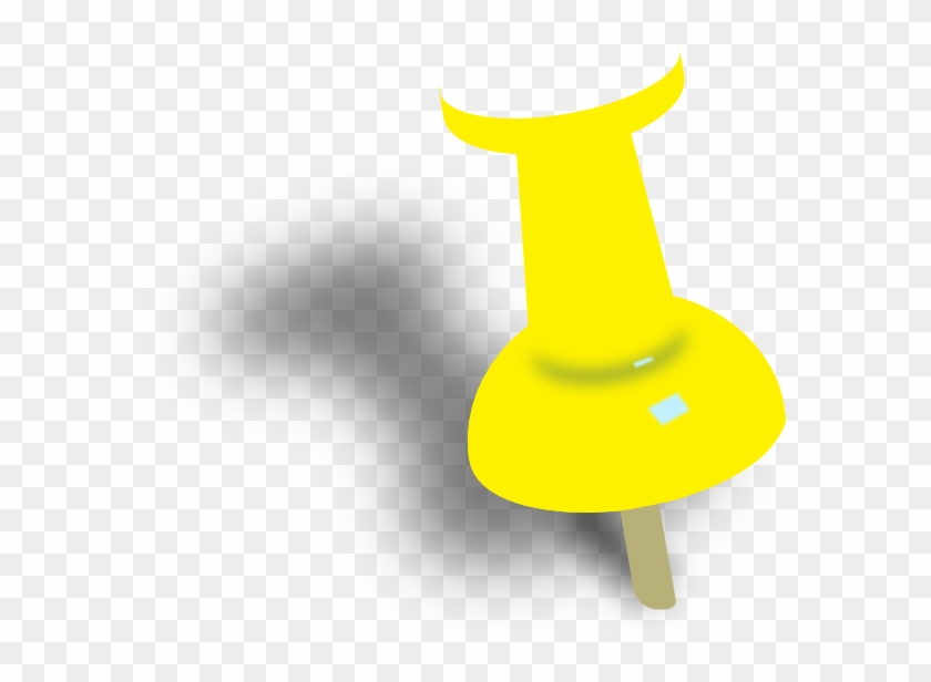 Yellow Push Pin Clip Art At Clker Com Vector Clip Art - Drawing Pin #726103