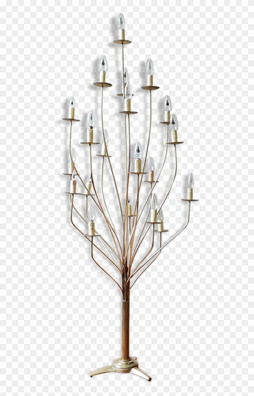 Lamppost Bouquet Jean Royère, 20 Arm Golden Brass, - Jean Royère #726168