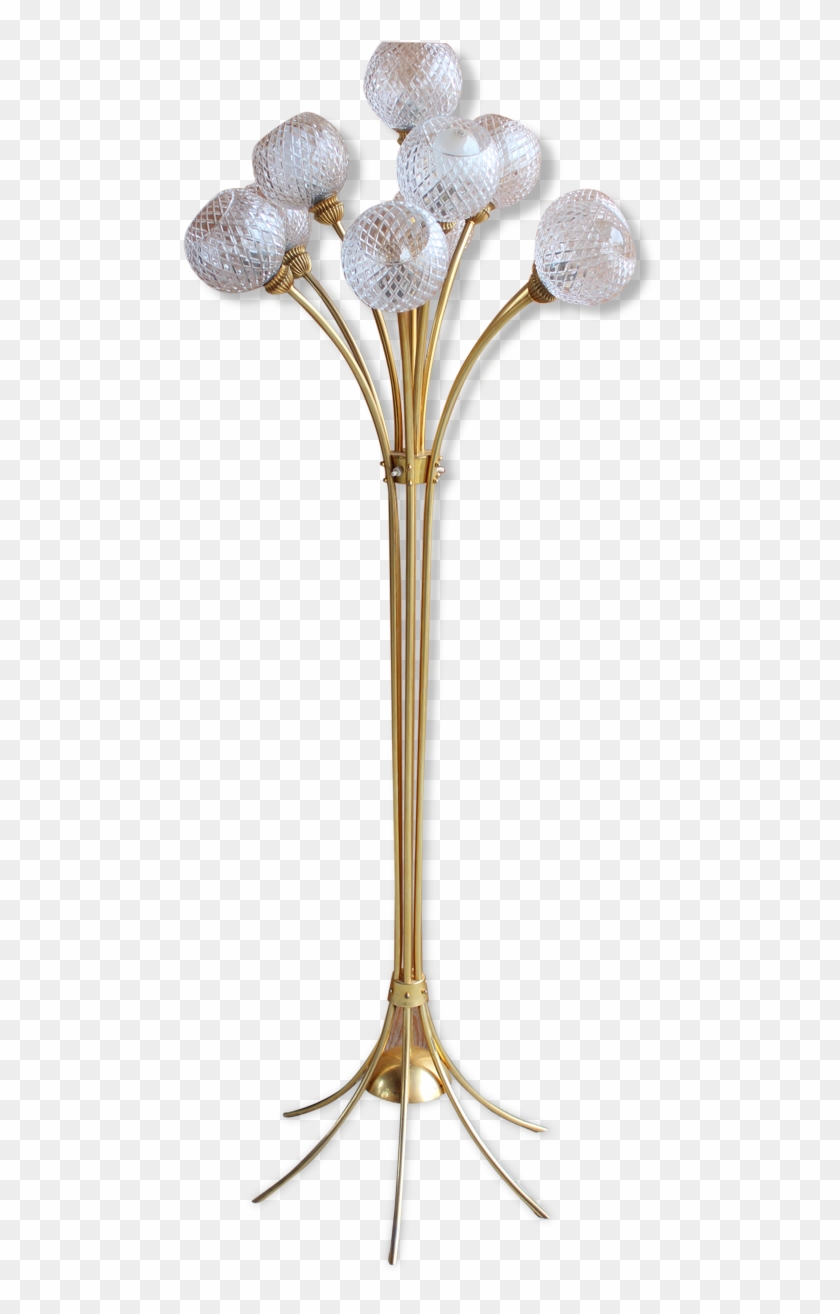 Italian Lamppost 10 Lights Golden Crystal Balls - Artificial Flower #726198