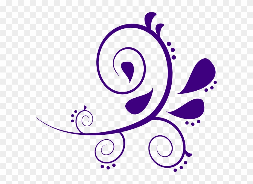 Purple And White Swirl Branch Clip Art - Free Paisley Clip Art #726244
