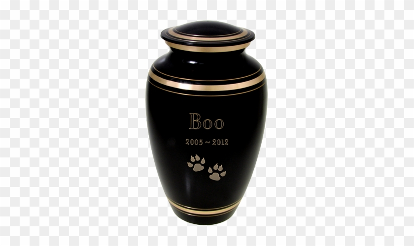 Wholesale Black Gold Cat Urn Shown With Text Clip Art - Urn #726251