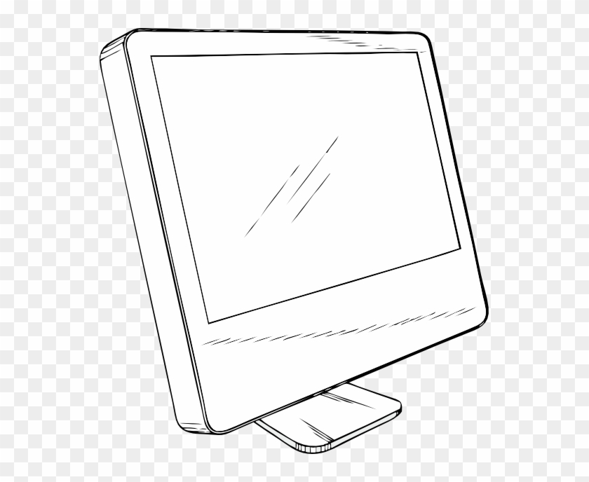 Cinema Display Black White Line Art 555px - Paper #726818