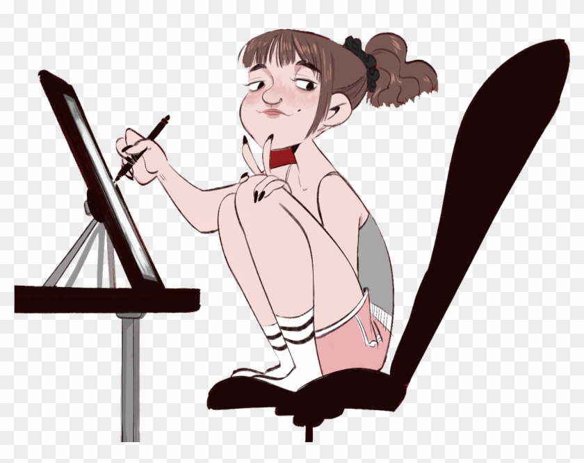 Crouching Girl Illustration - Crouching Girl Illustration #727439