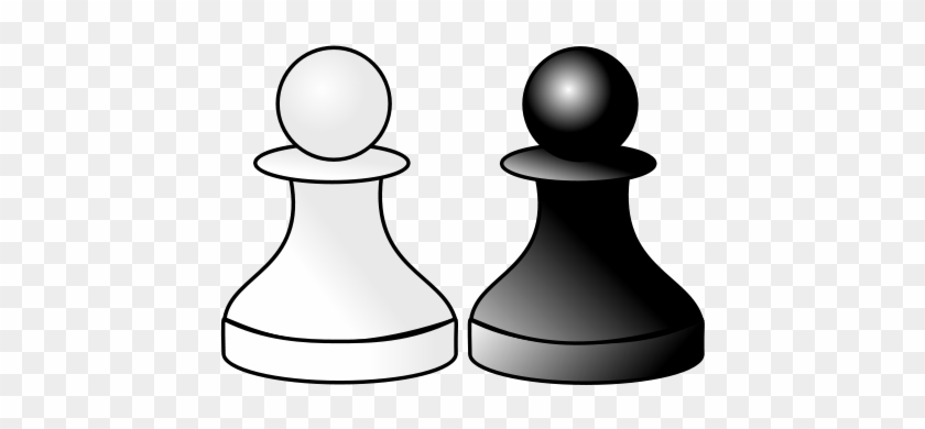 Black And White Pawns D R Clipart - Piezas De Ajedrez El Peon #727496