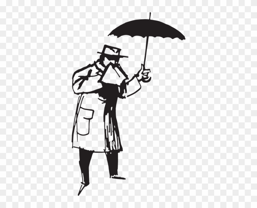 Man Blowing Nose With Umbrella - Man #727662