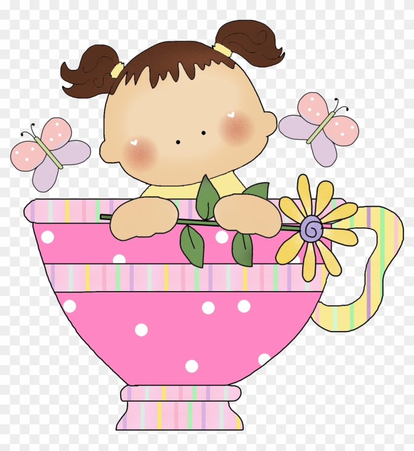 Terminei Os Convites Para O Chá De Bebê Da Minha Cunhada, - Baby In Teacup Cartoon #727748
