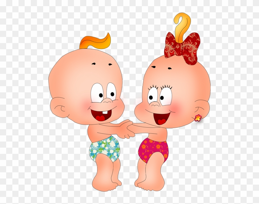 Desenhos - Cute Baby Girl And Boy Cartoon - Free Transparent PNG Clipart  Images Download