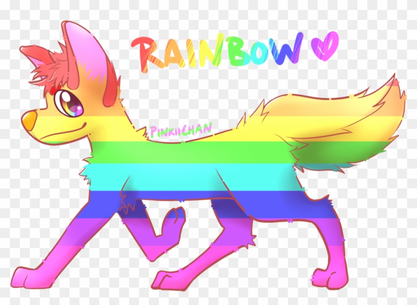 Kawaii Rainbow Running By Pinkiichan - Drawing #728246