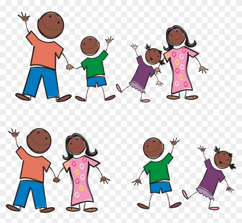 Clipart - Black People Stick Figures #728367