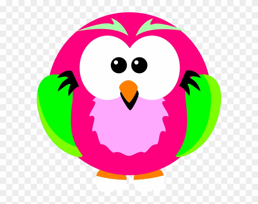 Pink And Green Owl Clip Art At Clker Com Vector Clip - Owl Png Pink And Green Png #728393