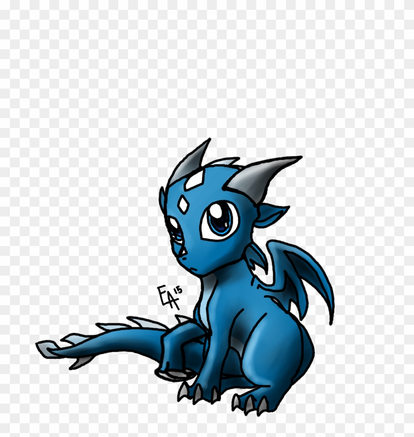 Little Blue Dragon By Echoarcher On Deviantart - Blue Dragon Cartoon Drawing #728416