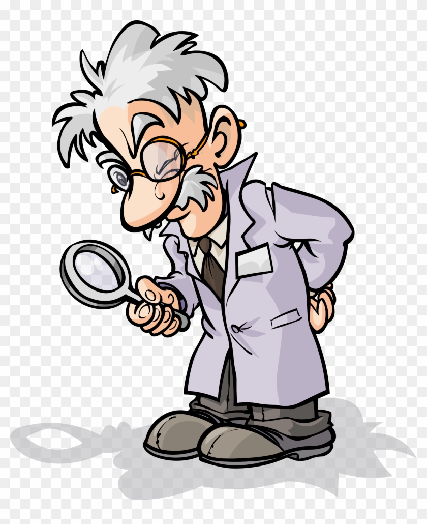 Magnifying Glass Scientist Cartoon Clip Art - Cientifico Con Lupa #728441