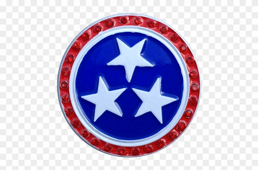 Tennessee Stars Ball Marker & Hat Clip With Crystals - Tennessee Titans Sword Logo Png #728510