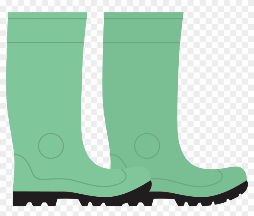 Vector Cartoon Green Rain Rain Boots - Vector Graphics #728560