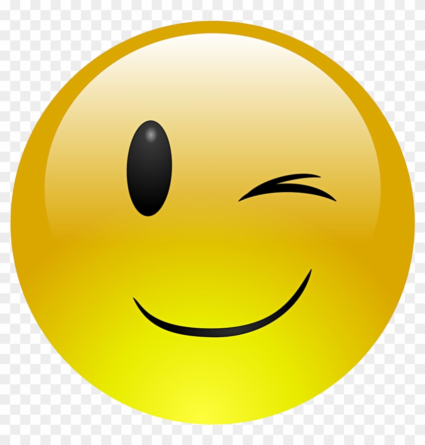 Wink Smiley Emoji Emoticon Clip Art - Winking Smiley Face #728699