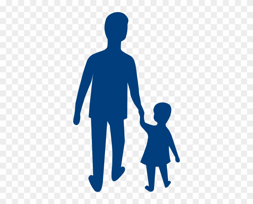 Father Child Silhouette Blue Clip Art - Silhueta Pai E Filho Png #728732