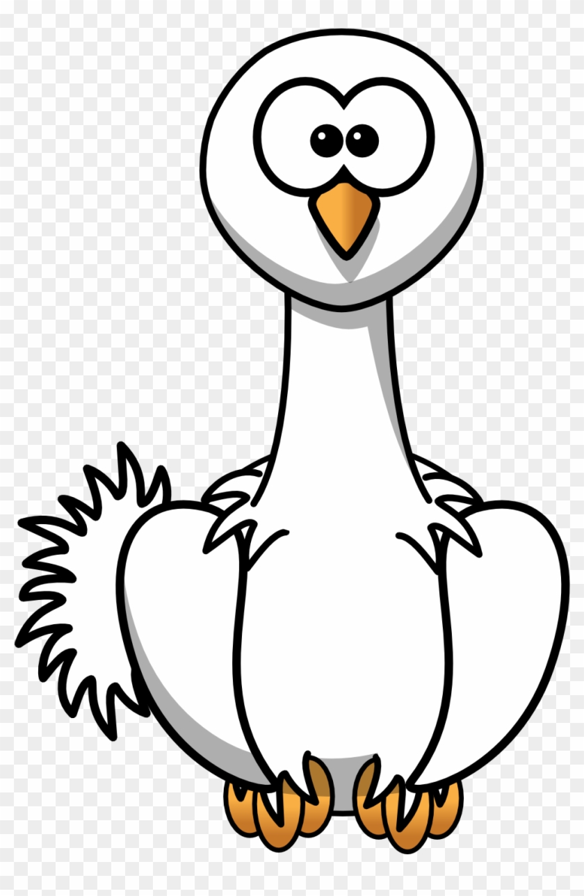 Ostrich Black White Line Art 999px 149 - Cartoon Ostrich #728755