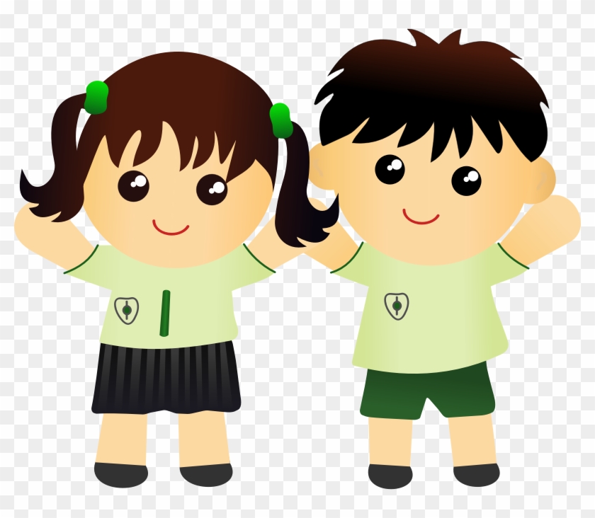 Free Happy Children Clip Art - Two Kids Clipart #728968