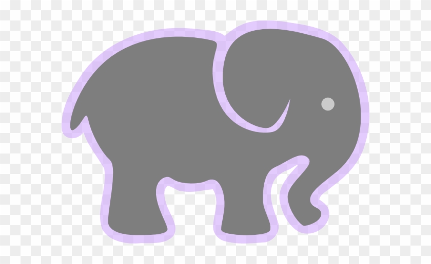 Grey Elephant With Lilac Clip Art At Clker - Pink And Gray Elephant #728978