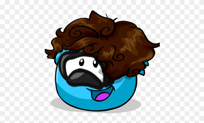 Puffle Custom Blue With Mask And Wig - Cartoon #729017