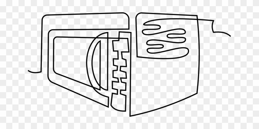 Microwave Oven, Oven, Clipart - Microwave Images Black And White #729244