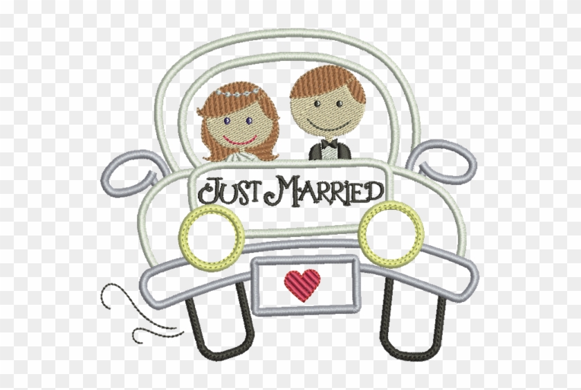Just Married Getaway Car Boy Embroidery, Applique - Marriage #729390