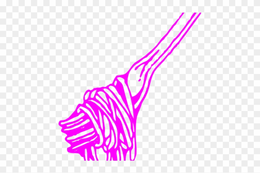 Pink Clipart Fork - Spaghetti Clip Art #729695