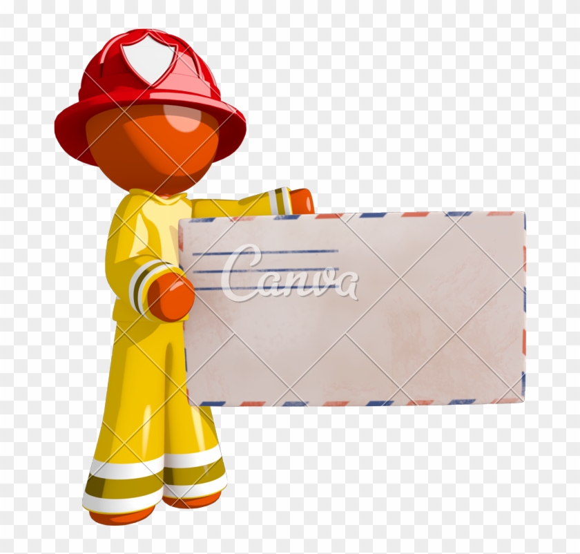 Orange Man Firefighter - Stock Photography #729778