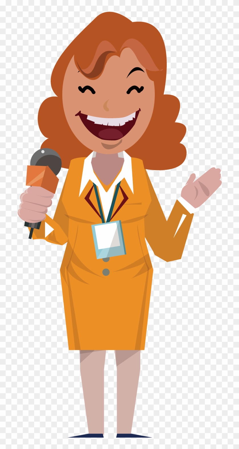 Journalist Journalism News Presenter Illustration - Female Cartoon Journalist #729905