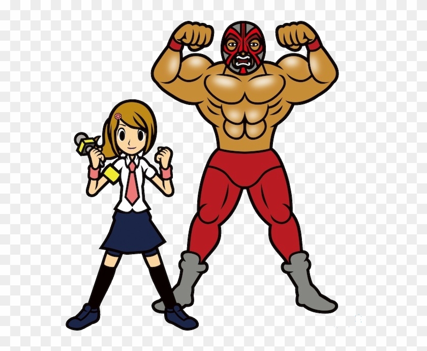 Wrestler And Reporter - Nin Beat The Beat: Rhythm Parad. 00 Wii #730057