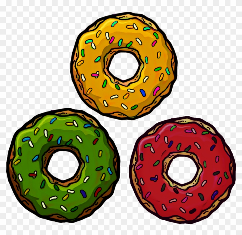 Donut Vert Jaune Rouge 3colors Vertjaunerouge Greenye - Imagens Fofas Tumblr Em Png #730555