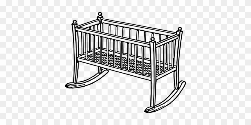 Baby Bed Cradle Infant Rocker Rocking Baby - Clipart Crib #730747