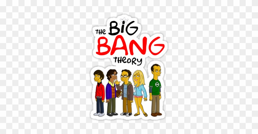Big Bang Characters Drawns In Simpson Style On Redbubble - Big Bang Theory Simpsonized #731229
