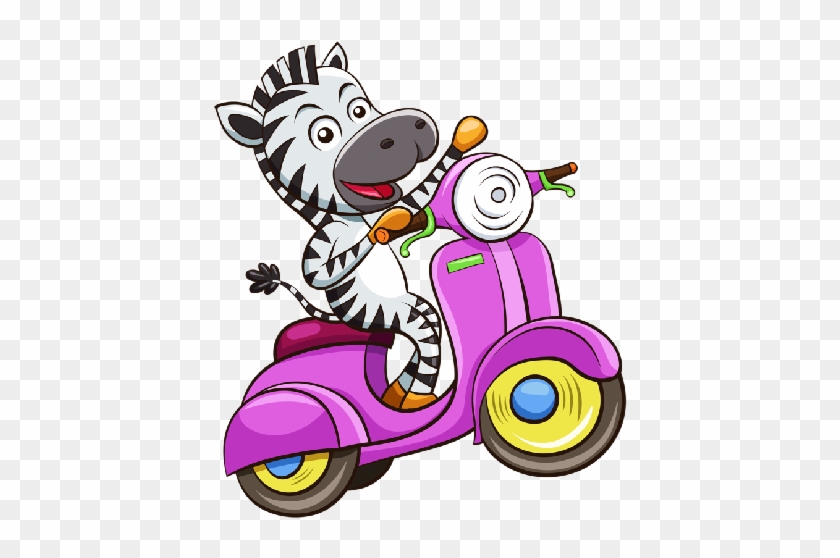 Funny Zebra Driving Pink Scooter - Terrific Travels: Amazing Activities For The Family #731403