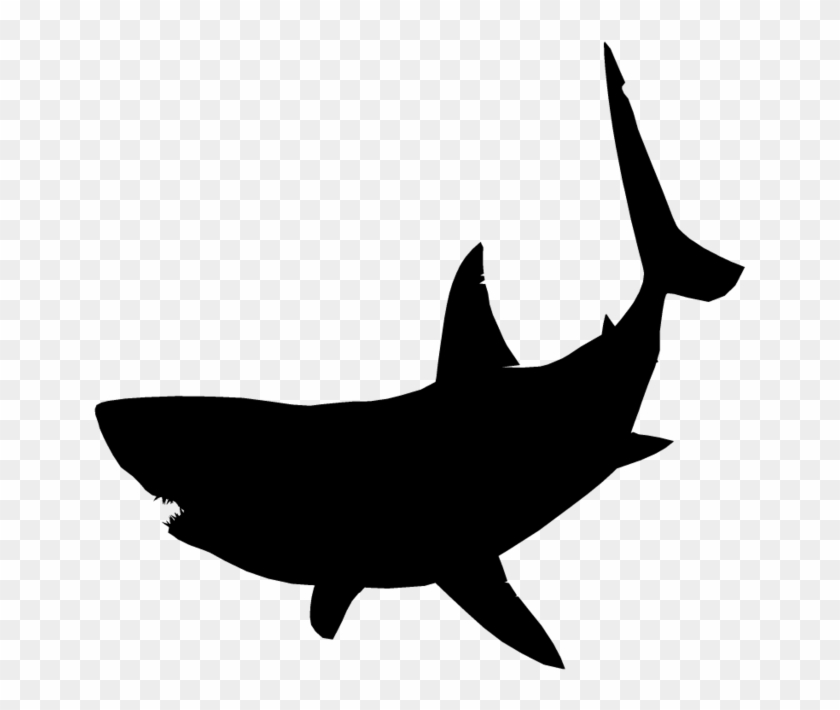 Great White Shark Silhouette Clip Art - Great White Shark Silhouette #731590