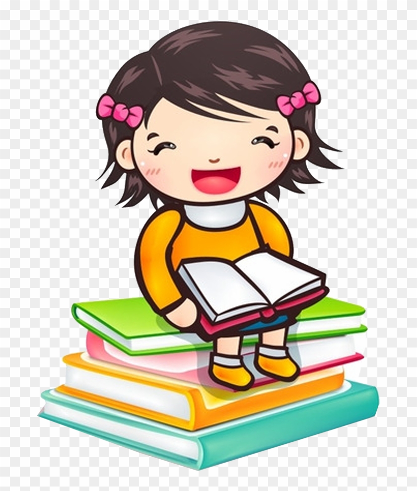 Reading Child Girl Book Clip Art - Reading Child Girl Book Clip Art #731664