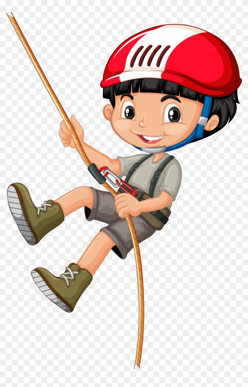 Rope Climbing Clip Art - Boy Climbing Tree Cartoon #731811