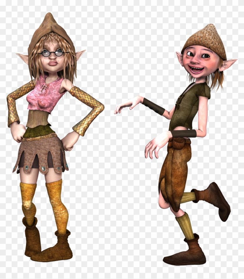 Boy And Girl Elf Pose 3d Png Image - Boy #731893